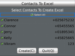 How to Transfer Blackberry Mobile Contacts to Excel 9