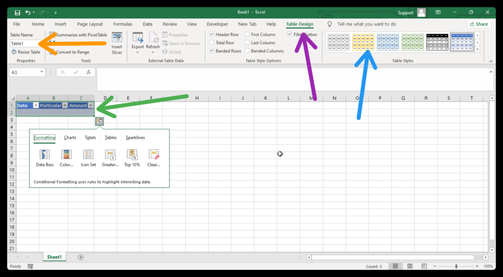 How to Create a Table in Microsoft Excel 2