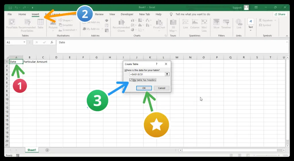 How to Create a Table in Microsoft Excel 1
